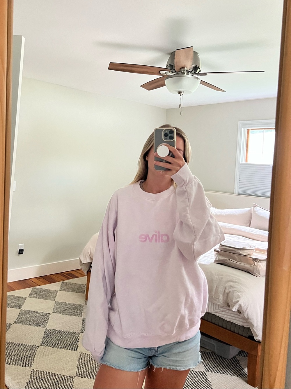 Whitney Simmons Alive Crewneck Sweatshirt - Light Pink